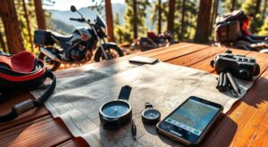 essential navigation tools for motorcycle camping