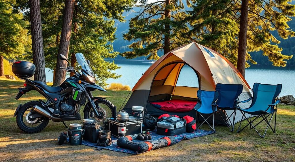 motorcycle camping gear