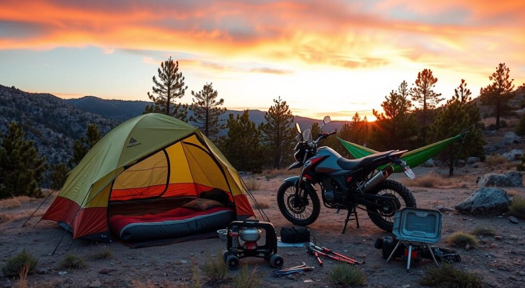 motorcycle camping gear