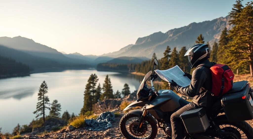 selecting campsites for motorcycle camping